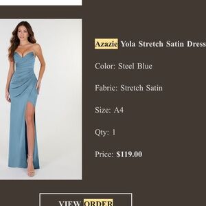 Elegant Blue Evening Gown (Petite length)